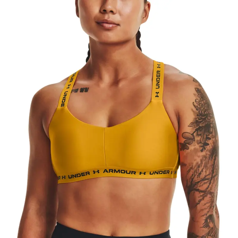 Under Armour CrossbackHeatGear Sports Underwear Women's Orange Yellow-2