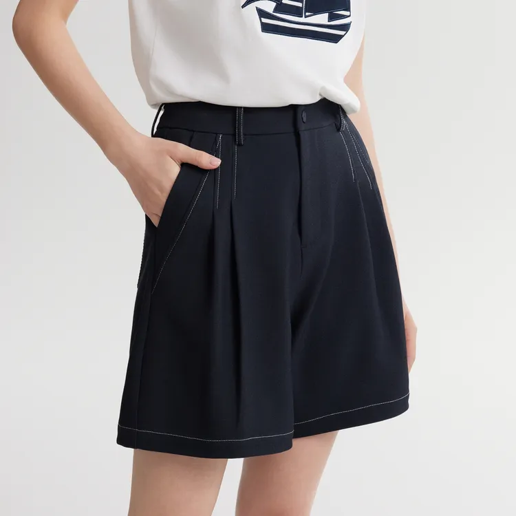 ELLE Casual Shorts Women's Navy Blue-4
