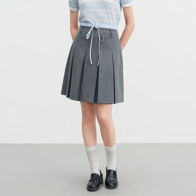 LEDIN Casual Short Skirts Women's Tin Gray In Stock-2