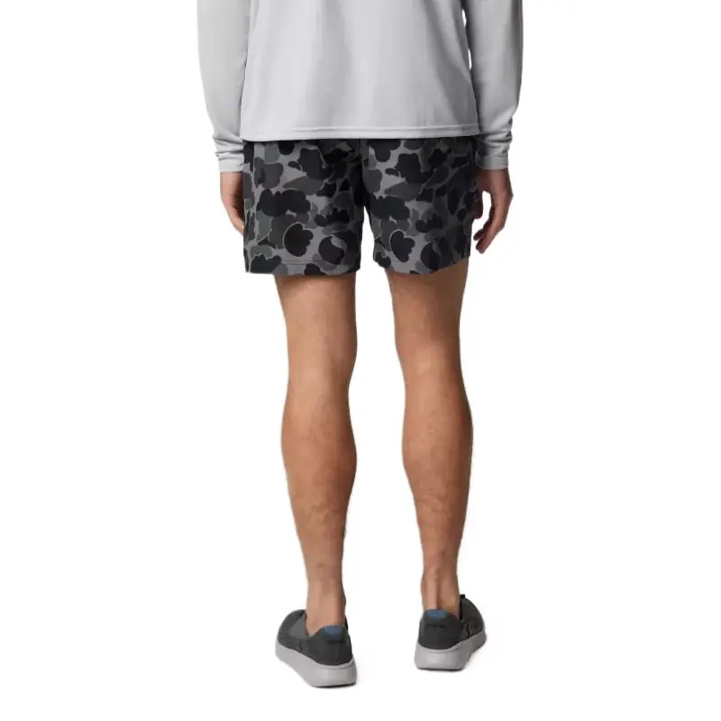 Columbia PFG Rambler Casual Shorts Men's Black Camouflage-1