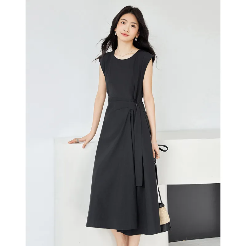 Like The Age Of Water Short Sleeved Dress Women's Black-2