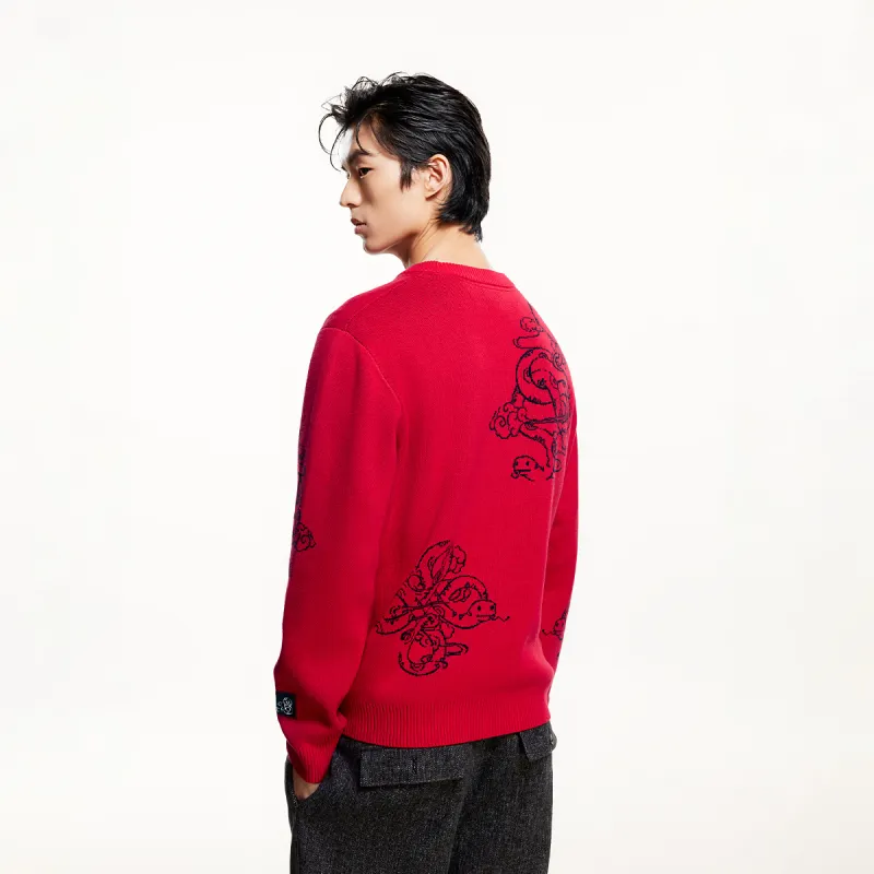 JACK&JONES Snake Year Collection Knitwear Men Red F16-3