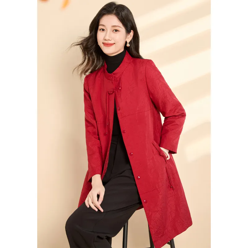 Mylan Trench Coats Women's Red-3