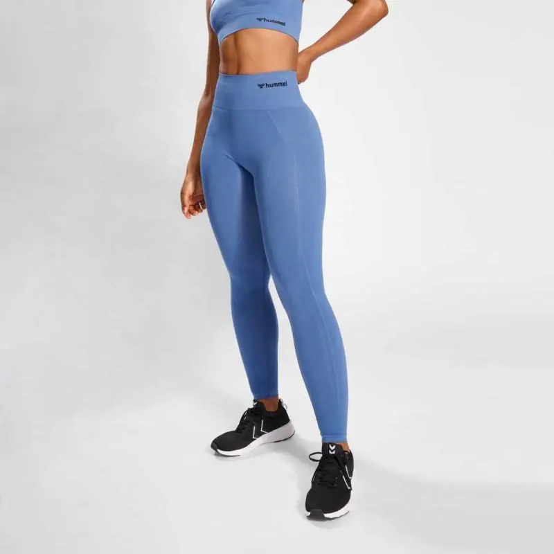 Hummel Seamless Tights Casual Pants Women's Light Blue Gray-3