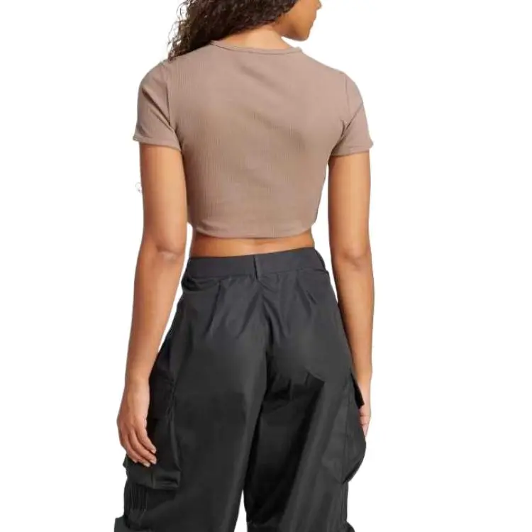 Adidas Women's Essentials Slim T Shirt Trace Brown-2