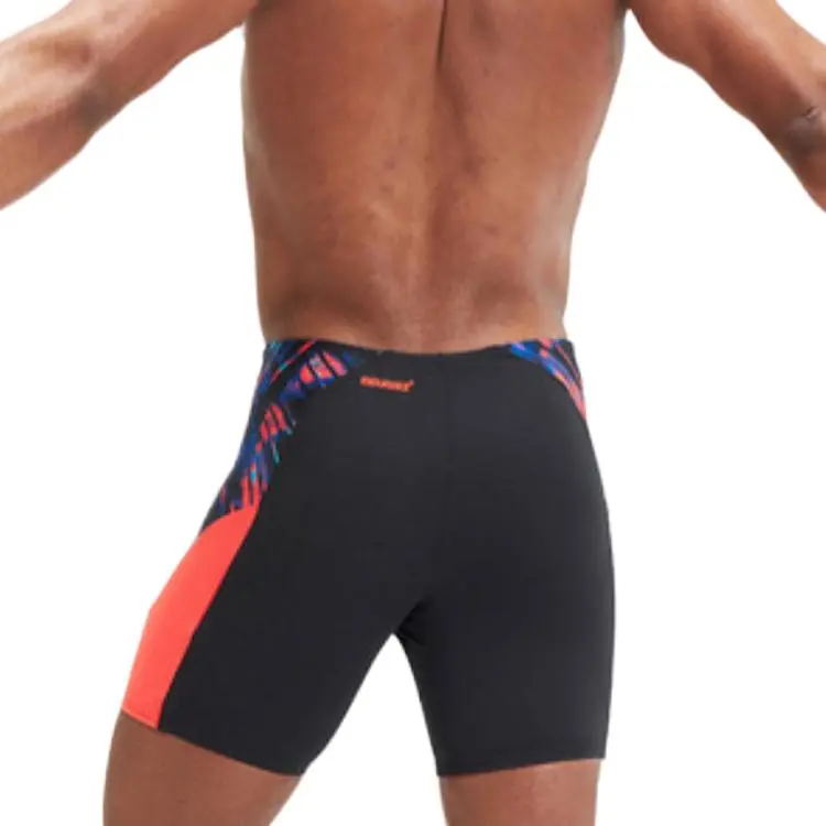 Speedo Tantan Mid Jammer Swimming Shorts Men's Black Orange-1