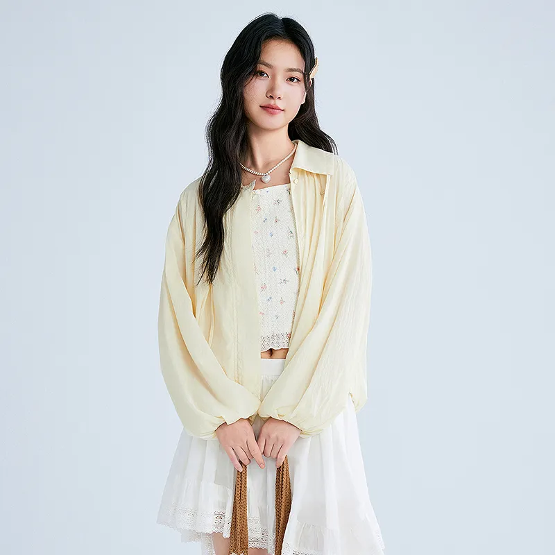LEDIN Cropped Coat Women's Almond Oil Yellow-6