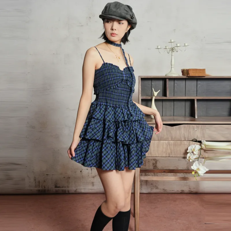 SETIROM Slip Dresses Women's Plaid-5