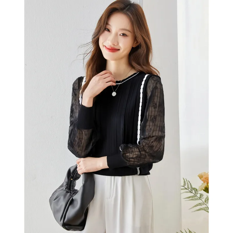 Love Elaine Spring, Fall Knitwear Women's Black-3