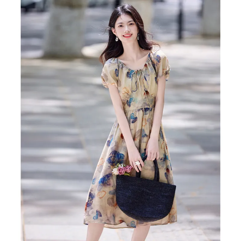 Still Quiet Short Sleeved Dress Women's-2