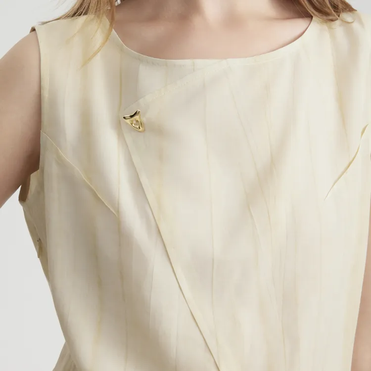 ELLE Tank Tops Women's Light Yellow-5