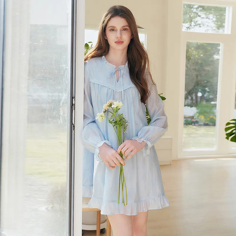 LEDIN Long Sleeved Dress Women's Ice Dew Blue-3