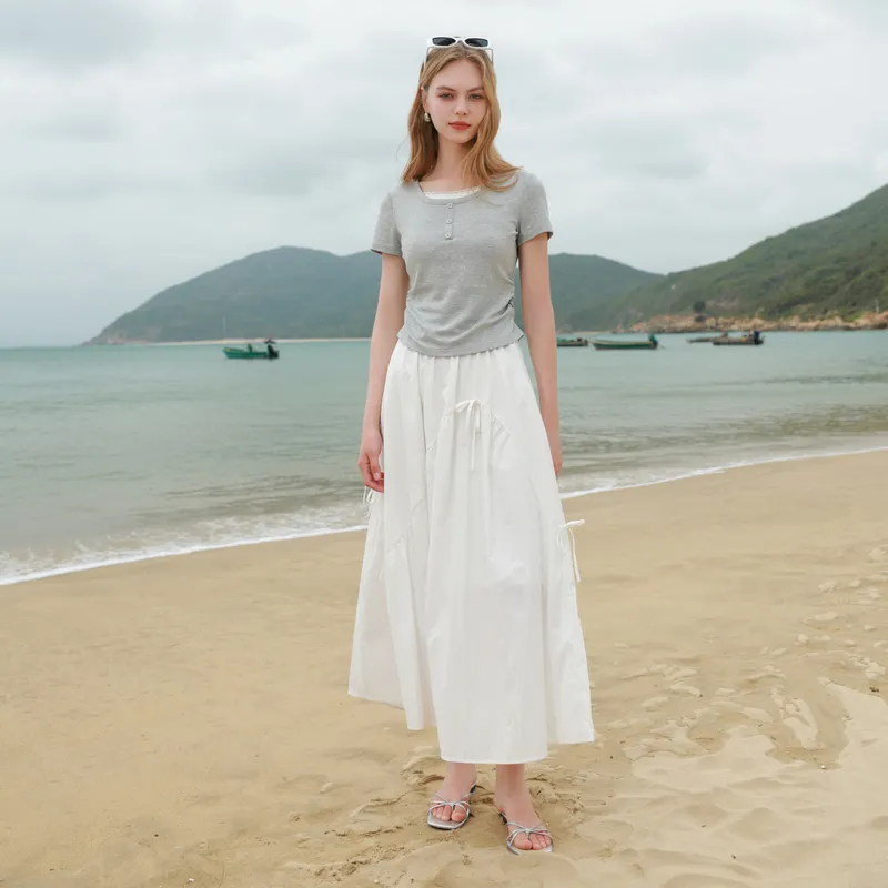 3COLOUR Casual Long Skirt Women's-3
