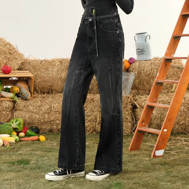 Bosieagender Jeans Unisex Denim Black-2