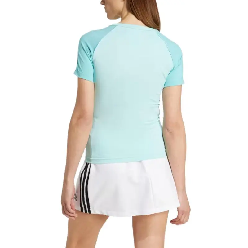 Adidas Originals ADICOLOR 3 Raglan Sleeve T Shirt Women's Aqua Green-2