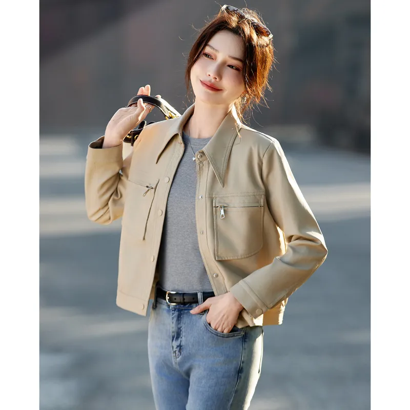 TERRE BLEUE Leather Jacket Women's-5