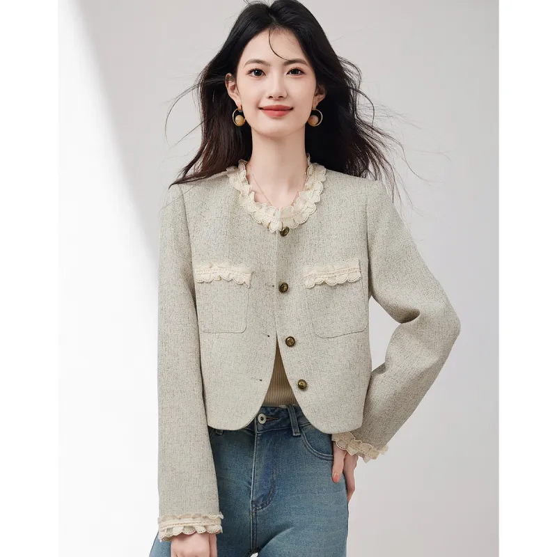 XINFEIYU Jacket Women's Light Gray-4
