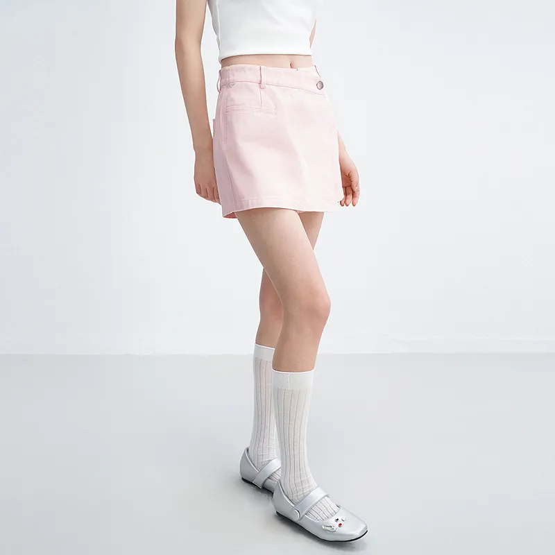 LEDIN Denim Shorts Women's Beauty Pink-5