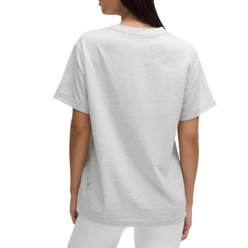 Lululemon All YoursOrganic Cotton Drop Shoulder Sleeve T Shirt Women's Light Gray-1