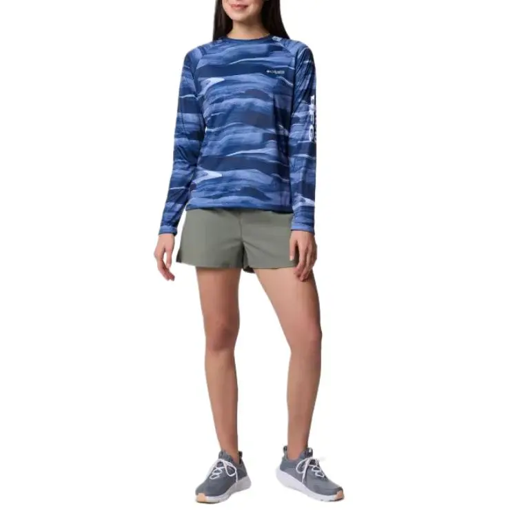 Columbia PFG Super Tidal Tee Raglan Sleeve T-Shirt Women's University Marine Obsidian-3