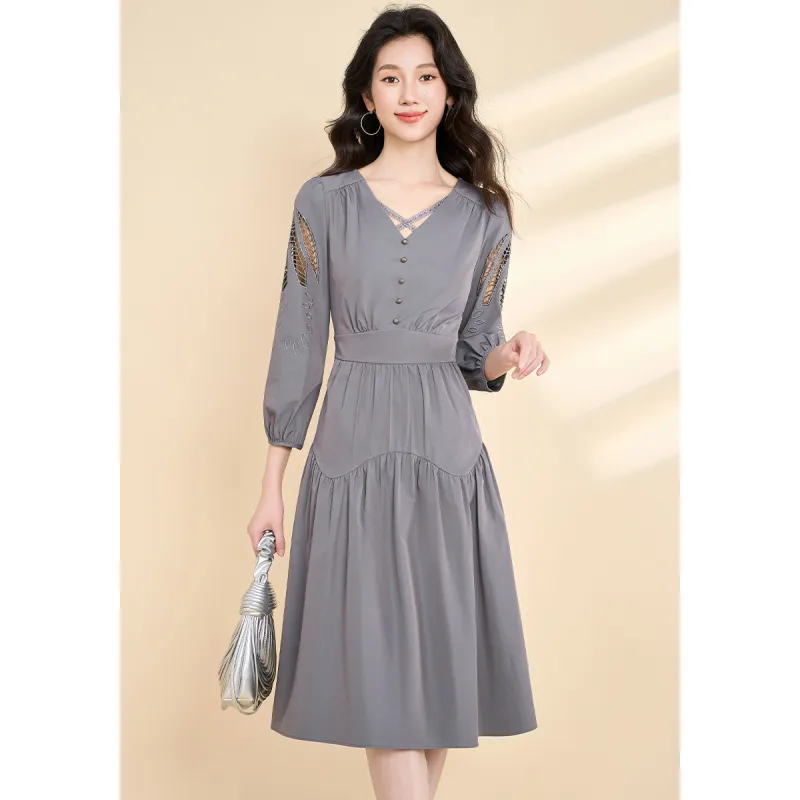 Mylan Long Sleeved Dress Women's Gray-2