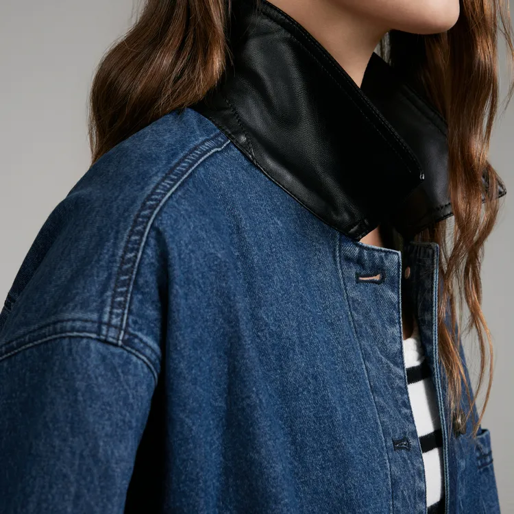 ELLE Denim Jacket Women's Denim Blue-3
