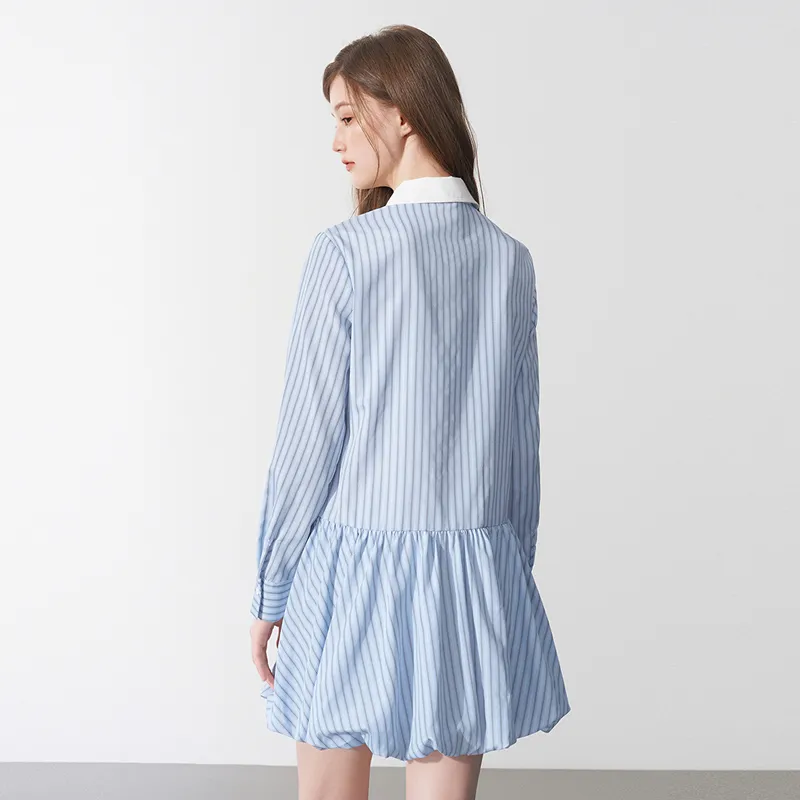 LEDIN Long Sleeved Dress Women's Ice Dew Blue-3