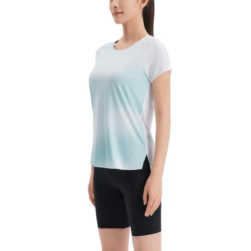 DECATHLON Raglan Sleeve T Shirt Women's Light Jade Color/Snow-3