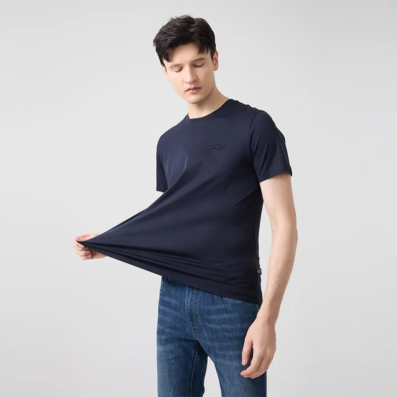 DIDIBOY T Shirts Men Navy Blue-5