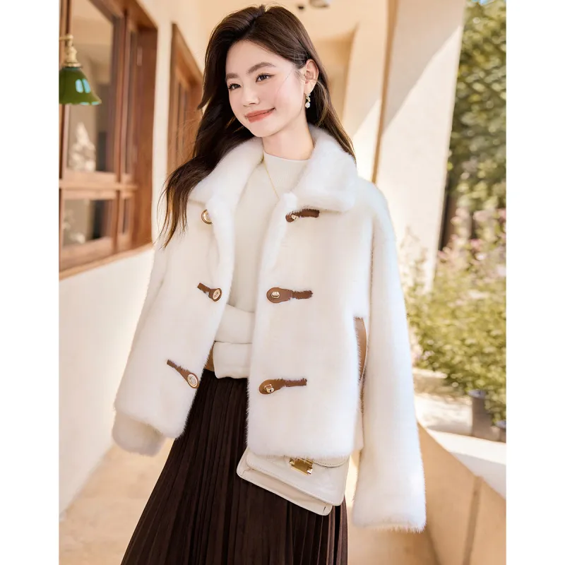 Like The Age Of Water Velvet feel Coat Women's Ecru-2