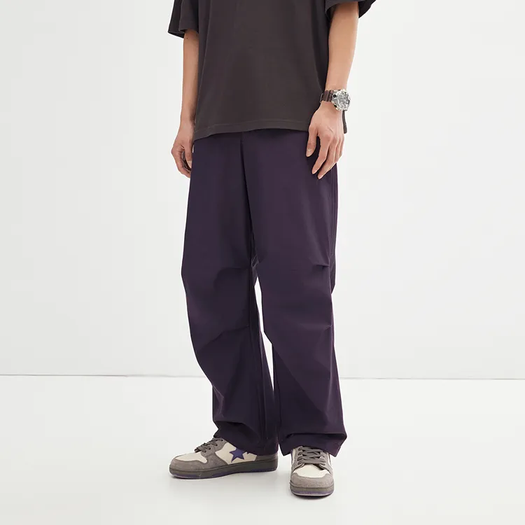 PEACEBIRD MEN Casual Pants Men Purple Batch 1 Straight Fit-3