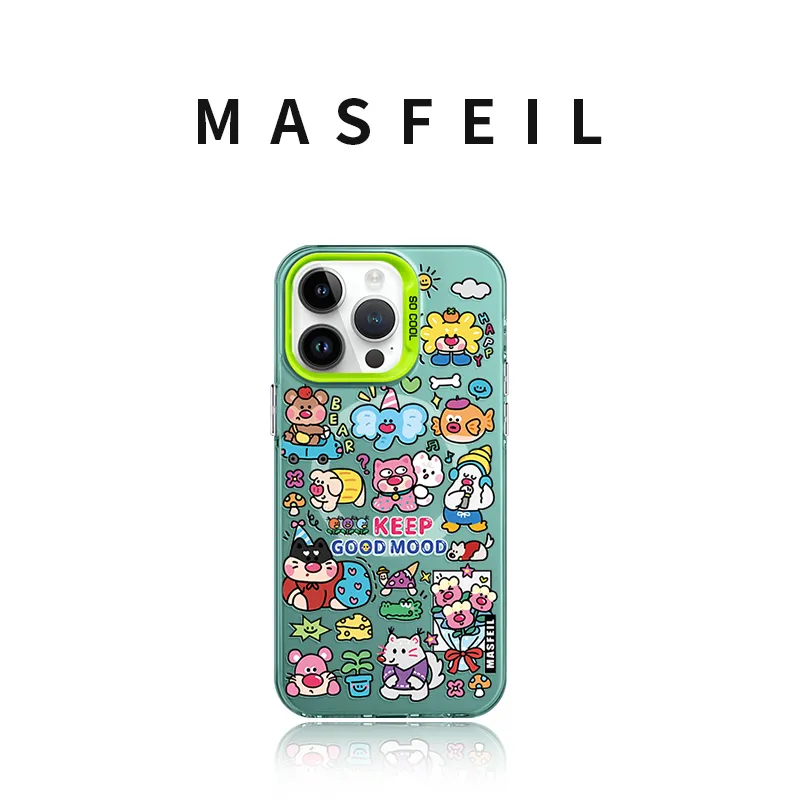 Marsfield Acrylic Material Magnetic Case Happy Graffiti Phone Cases Compatibility Apple 16/15/14/13 Pro/Pro Max-1
