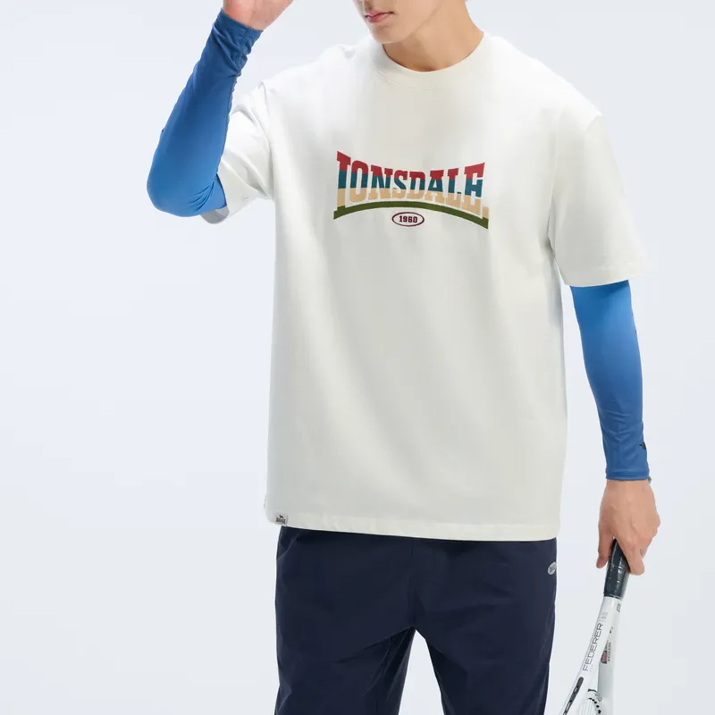 LONSDALE T Shirts Unisex Ecru-1
