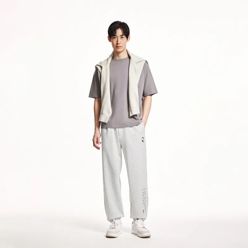 JACK JONES· JACK & JONES NBA Co brand Knitted Sweatpants Men's G01 Stone Gray Heather-3