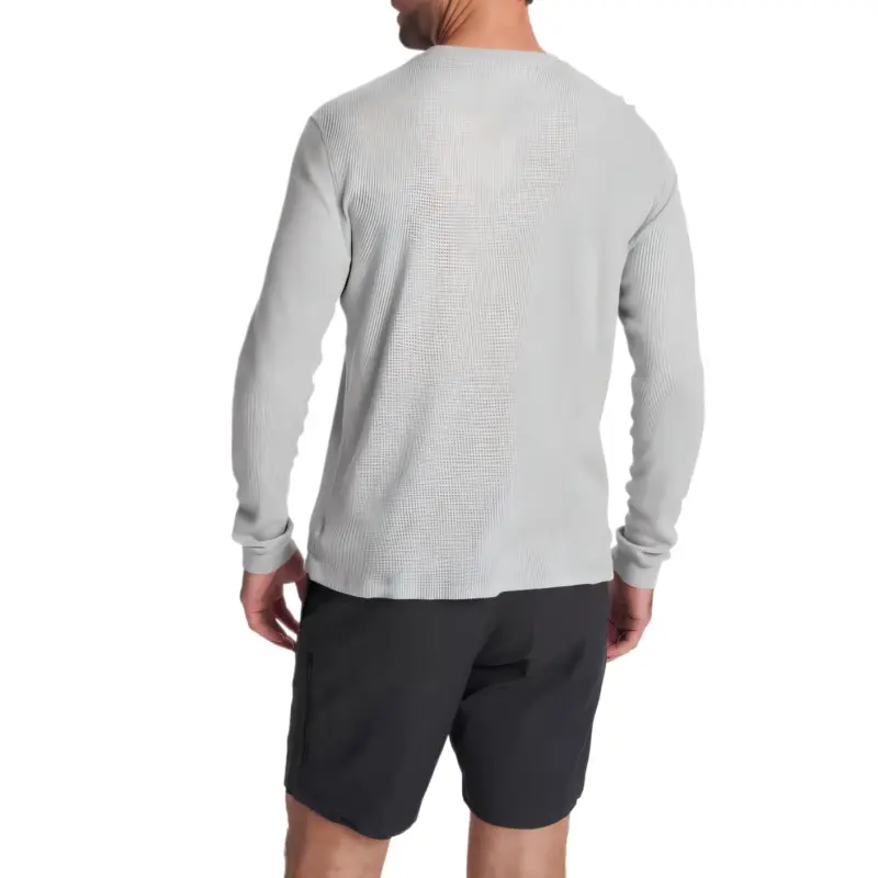 Vuori Waffle T Shirt Men's Gray/Light Heather Grey-1