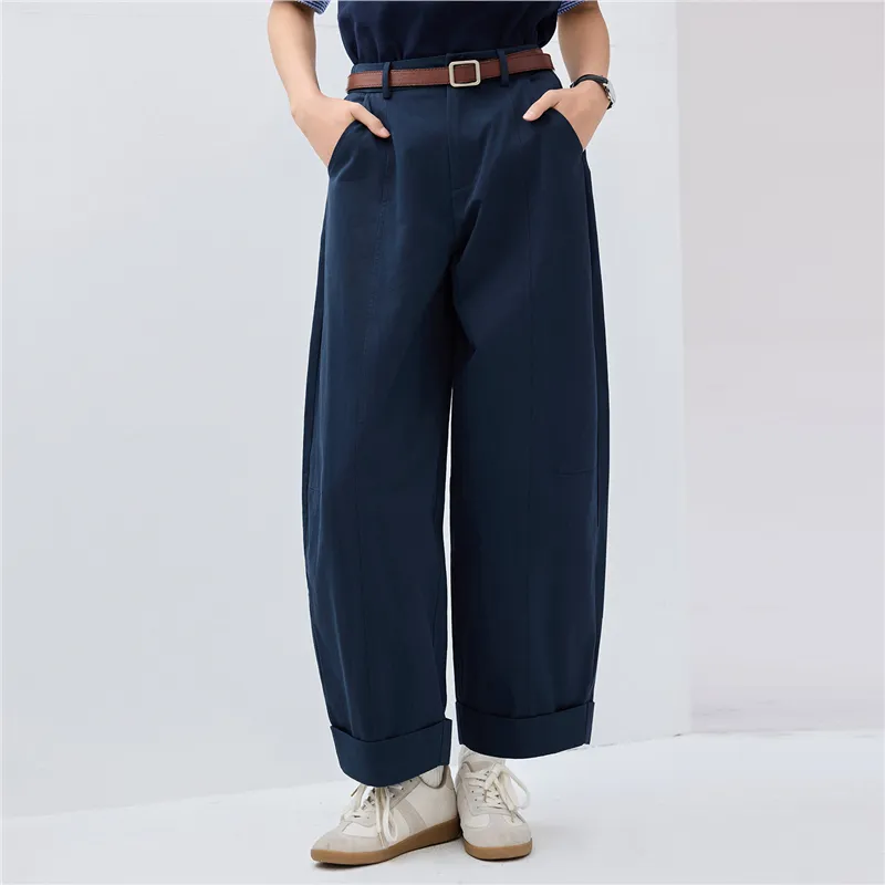 UNIQLO Casual Pants Women's Midnight Blue Black-2