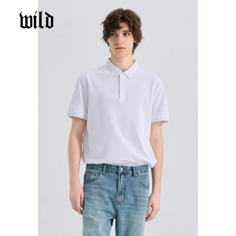 WILD LEADER Polo Shirts Men Minimalist White[TW5118141]-1