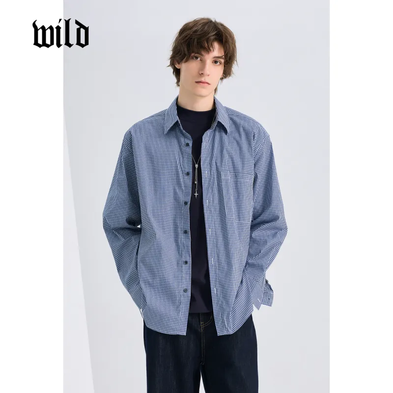 WILD LEADER Shirts Men Sky Blue[CW51585A14]-3