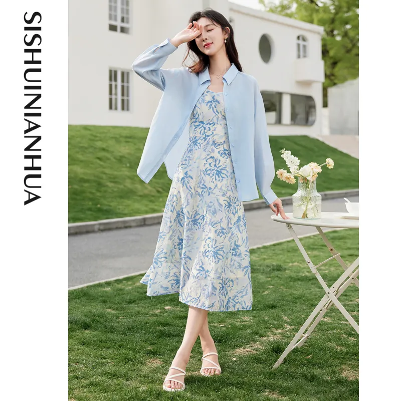 Like The Age Of Water Skirt Set Regular Women's Blue-2