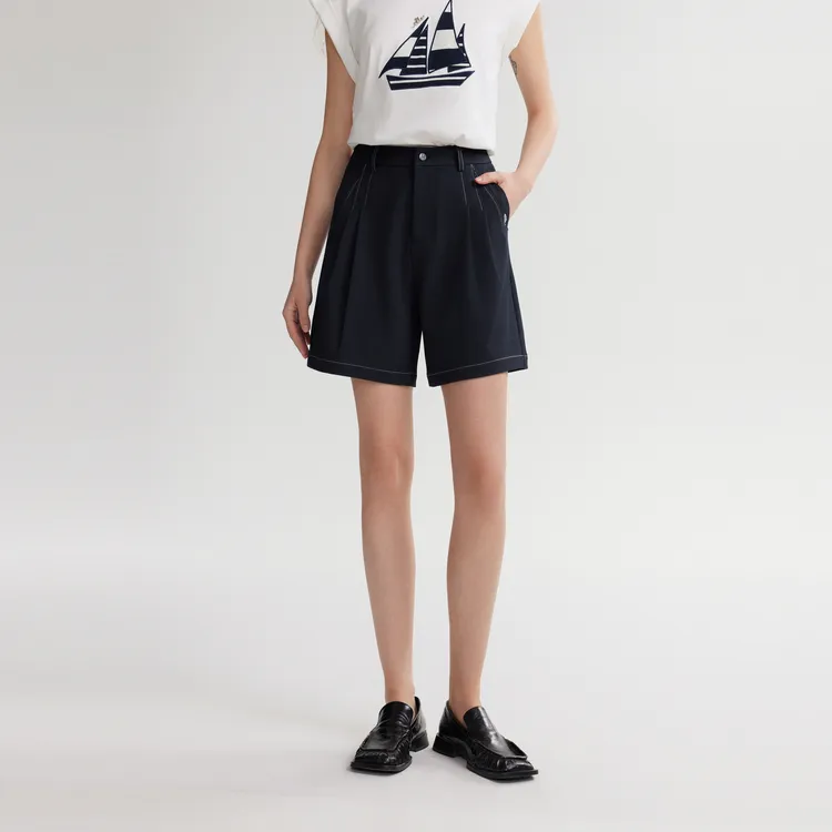 ELLE Casual Shorts Women's Navy Blue-3