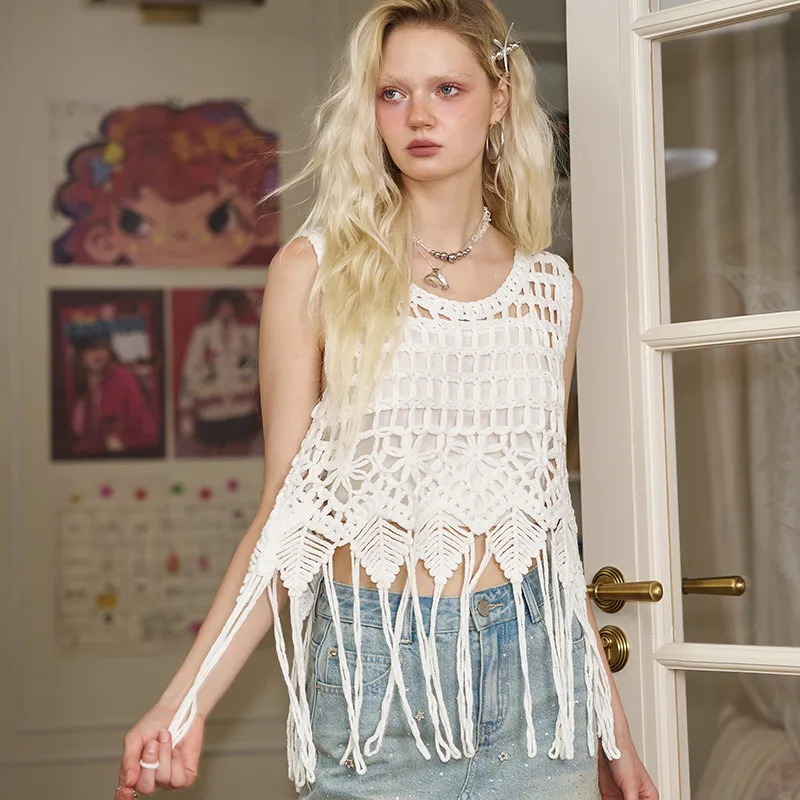 ELF SACK Camisole Knitwear Women's Romantic Ecru-4