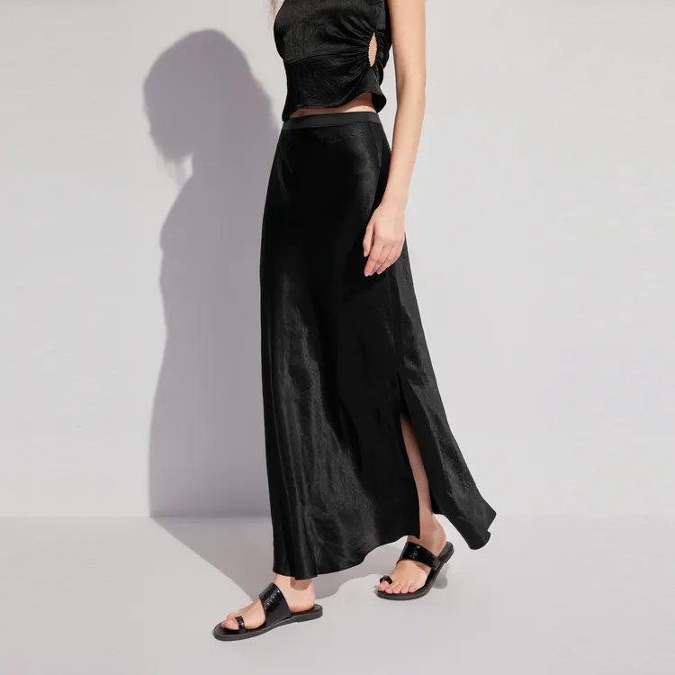 ELLE Casual Long Skirts Women's Black-2
