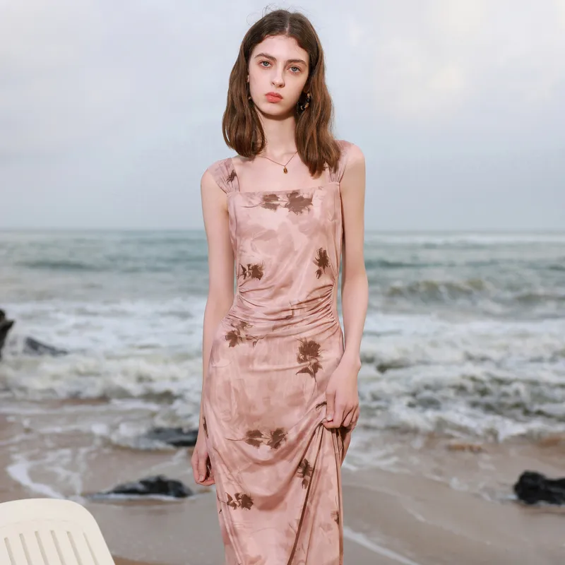 3COLOUR Slip Dress Women's Cinnamon Powders Floral-5