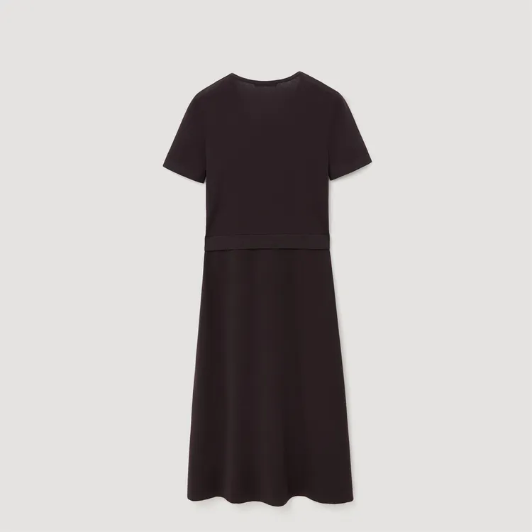 OVV Short Sleeved Dresses Women's Red Brown Solid Color 02-3