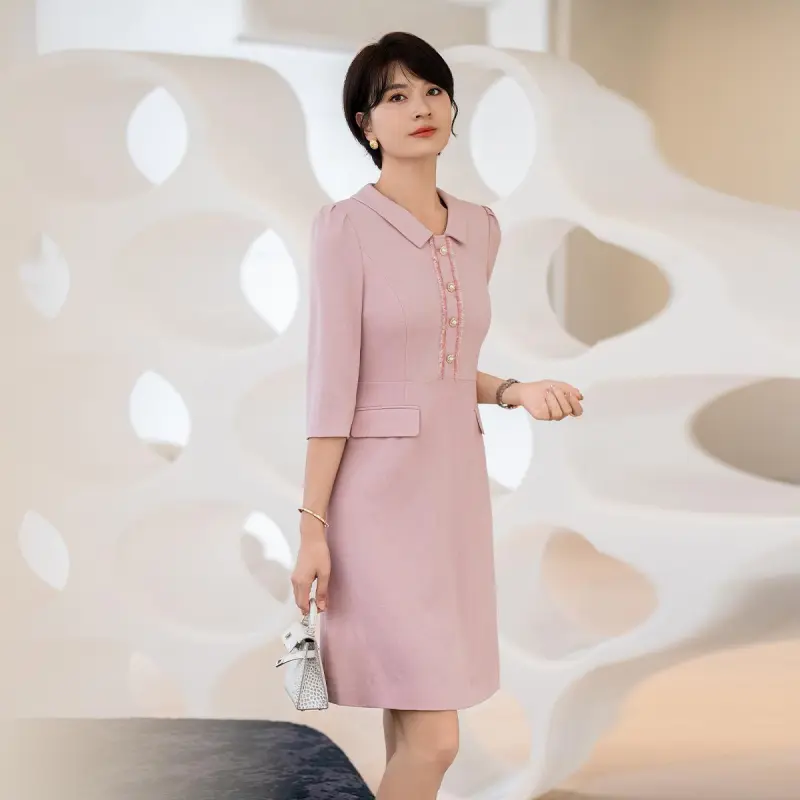 ONE SHALLOW Long Sleeved Dresses Women's Pink-2