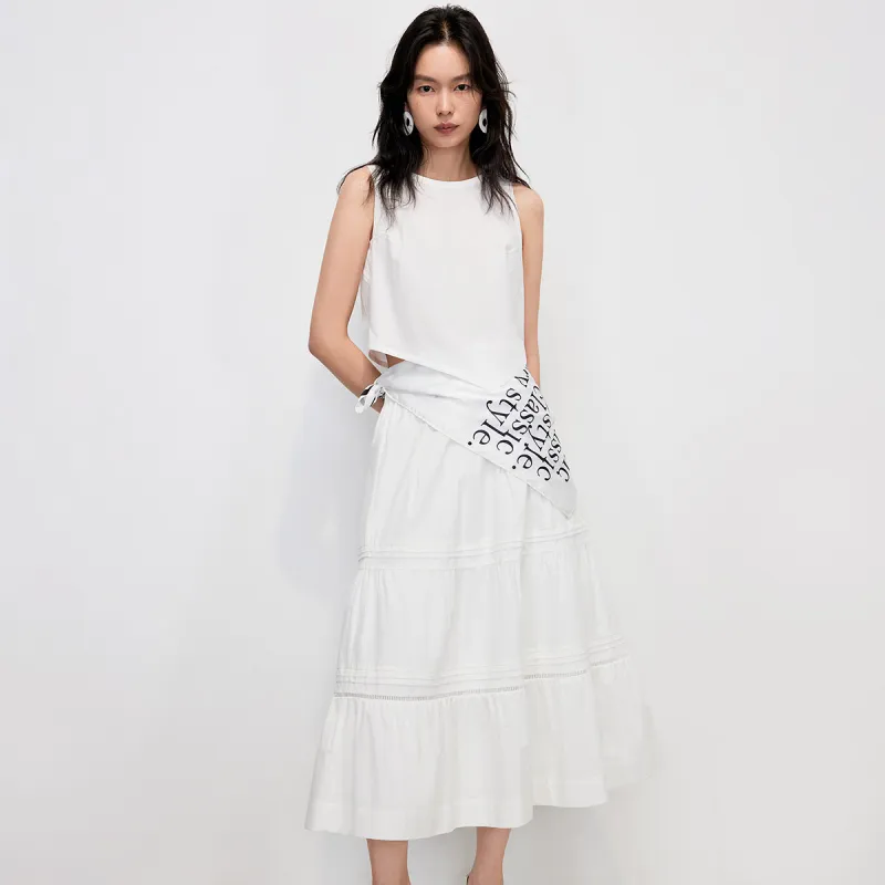 ONLY Casual Long Skirt Women's White-5