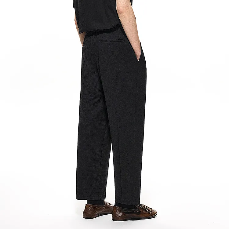 CROQUIS Black Thread Casual Pants Men's-3