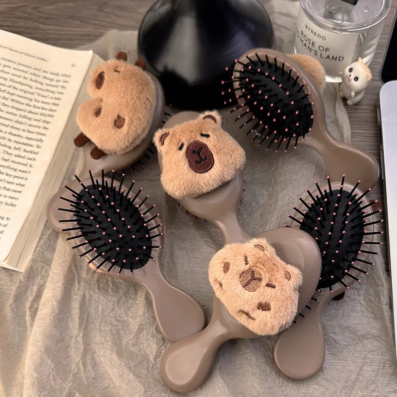 Love Of Wormwood Cartoon Cute Plush Capybara Air Cushion Comb Massage Portable Volumizing-4