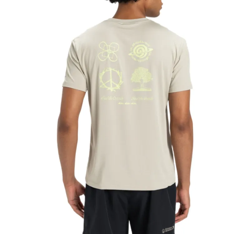 Quiksilver Lap Time T Shirt Men's Gray White-3