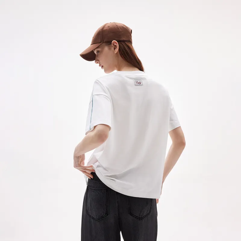 ONLY T-Shirt Women's Snow Lotus White-3